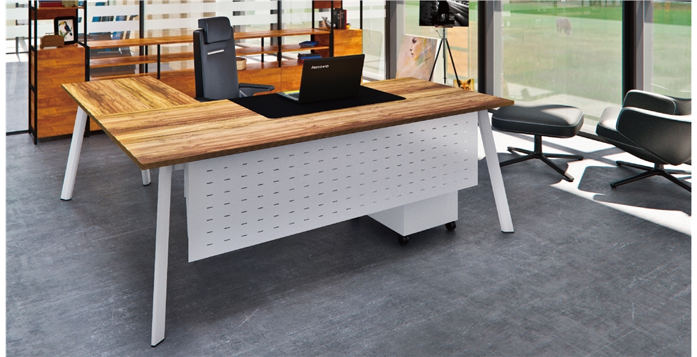 木製主管桌、主管桌、實木桌、辦公桌、工作站、馬鞍皮主管桌、現代主管桌